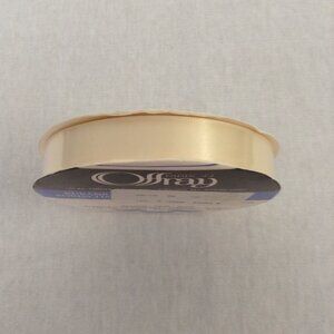 Offray Ivory Woven Satin Ribbon 5/8 in Roll 20 Yards Sewing Crafting Floral